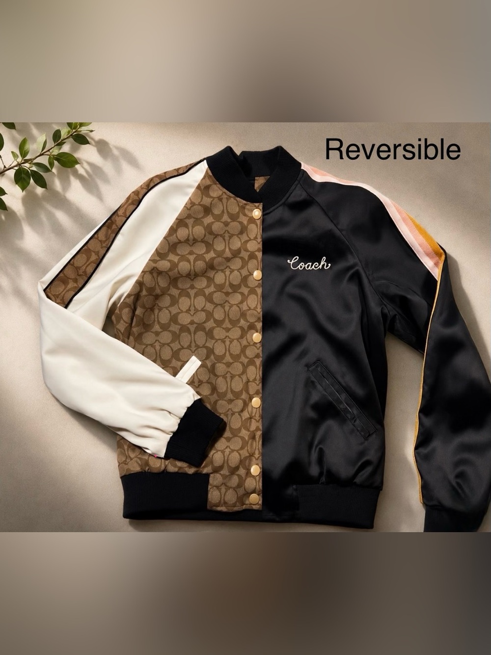 Coach jacket coat signature Reversible Souvenir Bomber With Horse & Carriage (M)